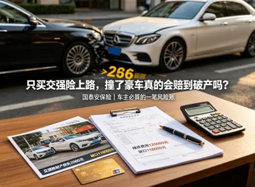 只买交强险上路，撞了豪车真的会赔到破产吗？(图1)