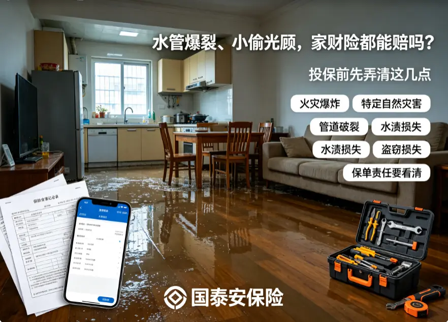 水管爆裂、小偷光顾，家财险都能赔吗？(图1)