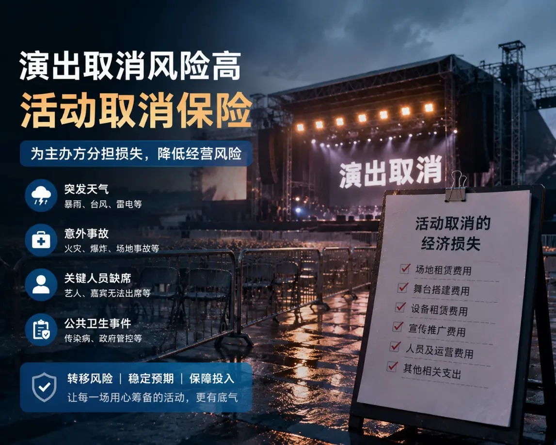 演唱会突然取消，主办方前期投入怎么办？活动取消保险了解一下(图1)