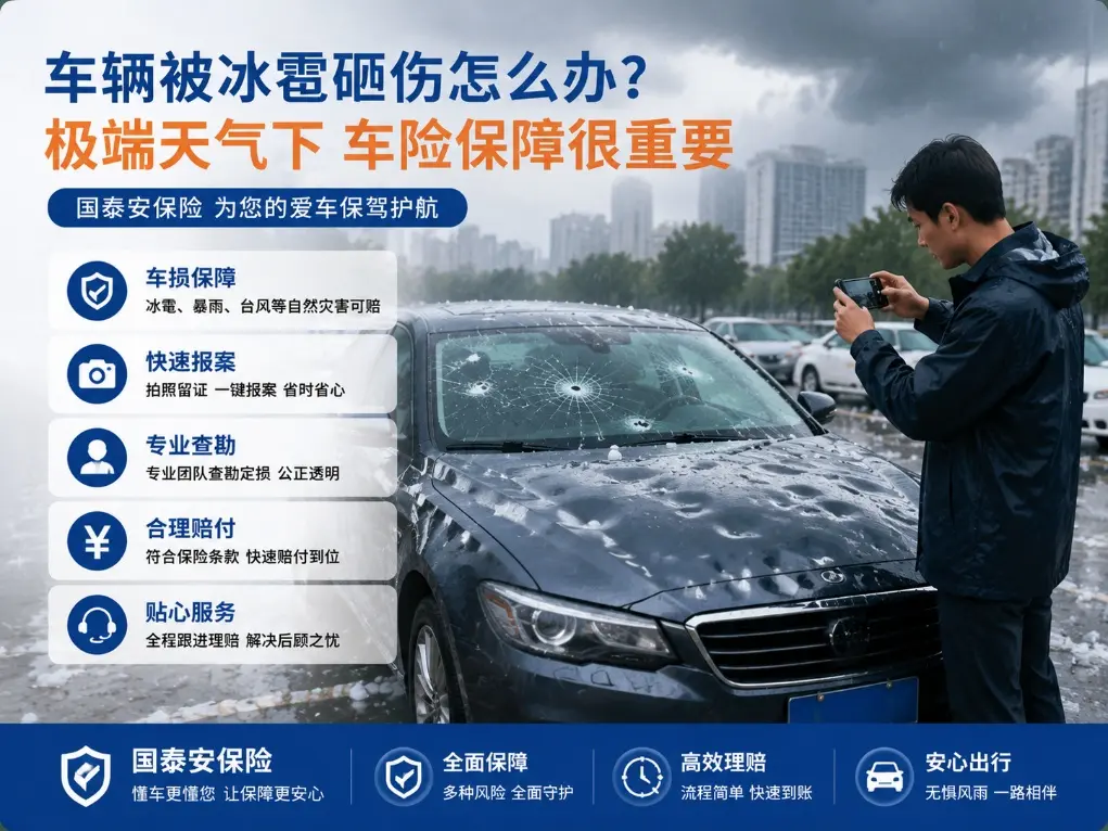 车辆被冰雹砸伤怎么办？极端天气下车险保障的重要性(图1)