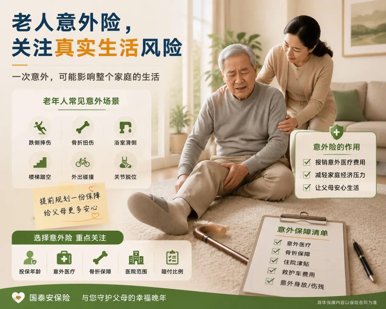 老人摔倒后才发现,意外险真正需要关注的是这些细节(图1) 老人摔倒后才发现,意外险真正需要关注的是这些细节(图1)